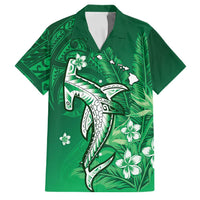 Personalized Hawaiian Maori Hammerhead Shark Family Matching Off Shoulder Short Dress and Hawaiian Shirt Omaomao Plumeria - Polynesian Pride