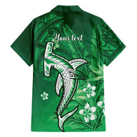 Personalized Hawaiian Maori Hammerhead Shark Family Matching Off Shoulder Short Dress and Hawaiian Shirt Omaomao Plumeria