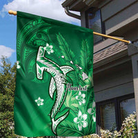 Personalized Hawaiian Maori Hammerhead Shark Garden Flag Omaomao Plumeria LT9 - Polynesian Pride