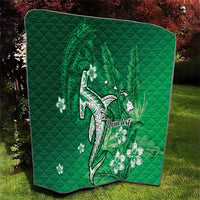 Personalized Hawaiian Maori Hammerhead Shark Quilt Omaomao Plumeria - Polynesian Pride