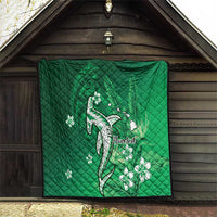 Personalized Hawaiian Maori Hammerhead Shark Quilt Omaomao Plumeria - Polynesian Pride