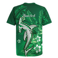 Personalized Hawaiian Maori Hammerhead Shark Rugby Jersey Omaomao Plumeria LT9 - Polynesian Pride