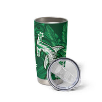 Personalized Hawaiian Maori Hammerhead Shark Tumbler Cup Omaomao Plumeria LT9 - Polynesian Pride