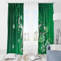 Personalized Hawaiian Maori Hammerhead Shark Window Curtain Omaomao Plumeria LT9 - Polynesian Pride