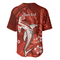 Personalized Hawaiian Maori Hammerhead Shark Baseball Jersey Ulaula Plumeria LT9 - Polynesian Pride