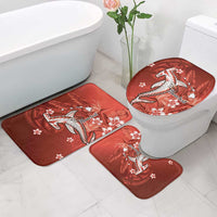 Personalized Hawaiian Maori Hammerhead Shark Bathroom Set Ulaula Plumeria LT9 - Polynesian Pride