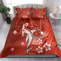 Personalized Hawaiian Maori Hammerhead Shark Bedding Set Ulaula Plumeria LT9 - Polynesian Pride