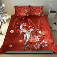 Personalized Hawaiian Maori Hammerhead Shark Bedding Set Ulaula Plumeria LT9 - Polynesian Pride