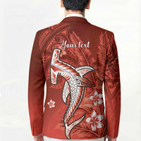 Personalized Hawaiian Maori Hammerhead Shark Blazer Ulaula Plumeria LT9 - Polynesian Pride