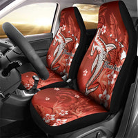 Personalized Hawaiian Maori Hammerhead Shark Car Seat Cover Ulaula Plumeria LT9 - Polynesian Pride