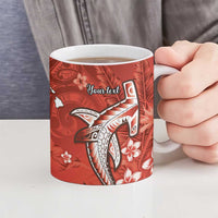 Personalized Hawaiian Maori Hammerhead Shark Ceramic Mug Ulaula Plumeria LT9 - Polynesian Pride