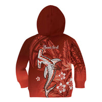 Personalized Hawaiian Maori Hammerhead Shark Kid Hoodie Ulaula Plumeria LT9 - Polynesian Pride