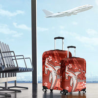 Personalized Hawaiian Maori Hammerhead Shark Luggage Cover Ulaula Plumeria LT9 - Polynesian Pride