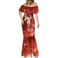 Personalized Hawaiian Maori Hammerhead Shark Mermaid Dress Ulaula Plumeria LT9 - Polynesian Pride