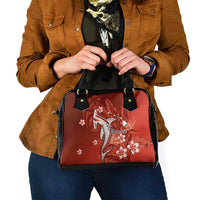 Personalized Hawaiian Maori Hammerhead Shark Shoulder Handbag Ulaula Plumeria LT9 - Polynesian Pride