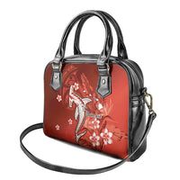 Personalized Hawaiian Maori Hammerhead Shark Shoulder Handbag Ulaula Plumeria LT9 - Polynesian Pride