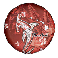 Personalized Hawaiian Maori Hammerhead Shark Spare Tire Cover Ulaula Plumeria LT9 - Polynesian Pride