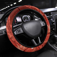 Hawaiian Maori Hammerhead Shark Steering Wheel Cover Ulaula Plumeria LT9 Universal Fit Red - Polynesian Pride