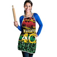 Vanuatu 46th Year Anniversary Apron 30 July 1980 Hibiscus Seamless Pattern LT9 - Polynesian Pride