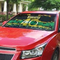 Vanuatu 46th Year Anniversary Auto Sun Shade 30 July 1980 Hibiscus Seamless Pattern LT9 - Polynesian Pride