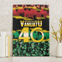 Vanuatu 46th Year Anniversary Canvas Wall Art 30 July 1980 Hibiscus Seamless Pattern LT9 Without Frame Black - Polynesian Pride