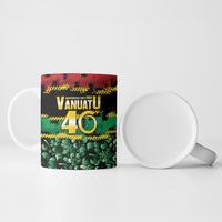 Vanuatu 46th Year Anniversary Ceramic Mug 30 July 1980 Hibiscus Seamless Pattern LT9 - Polynesian Pride