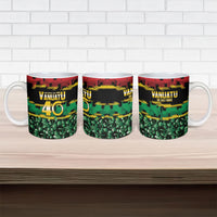 Vanuatu 46th Year Anniversary Ceramic Mug 30 July 1980 Hibiscus Seamless Pattern LT9 - Polynesian Pride