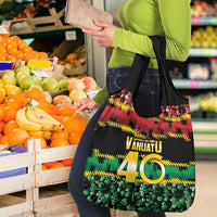 Vanuatu 46th Year Anniversary Grocery Bag 30 July 1980 Hibiscus Seamless Pattern LT9 - Polynesian Pride