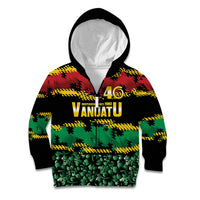Vanuatu 46th Year Anniversary Kid Hoodie 30 July 1980 Hibiscus Seamless Pattern LT9 Zip Hoodie Black - Polynesian Pride