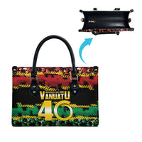 Vanuatu 46th Year Anniversary Leather Bag 30 July 1980 Hibiscus Seamless Pattern LT9 - Polynesian Pride