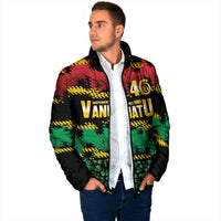 Vanuatu 46th Year Anniversary Padded Jacket 30 July 1980 Hibiscus Seamless Pattern LT9 - Polynesian Pride