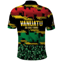 Vanuatu 46th Year Anniversary Polo Shirt 30 July 1980 Hibiscus Seamless Pattern LT9 - Polynesian Pride