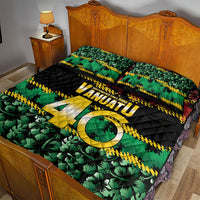 Vanuatu 46th Year Anniversary Quilt Bed Set 30 July 1980 Hibiscus Seamless Pattern LT9 - Polynesian Pride