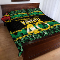 Vanuatu 46th Year Anniversary Quilt Bed Set 30 July 1980 Hibiscus Seamless Pattern LT9 - Polynesian Pride