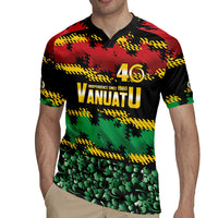 Vanuatu 46th Year Anniversary Rugby Jersey 30 July 1980 Hibiscus Seamless Pattern LT9 - Polynesian Pride