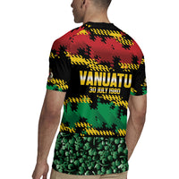 Vanuatu 46th Year Anniversary Rugby Jersey 30 July 1980 Hibiscus Seamless Pattern LT9 - Polynesian Pride