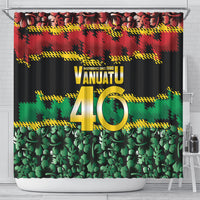 Vanuatu 46th Year Anniversary Shower Curtain 30 July 1980 Hibiscus Seamless Pattern LT9 - Polynesian Pride