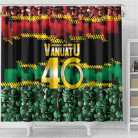 Vanuatu 46th Year Anniversary Shower Curtain 30 July 1980 Hibiscus Seamless Pattern LT9 - Polynesian Pride