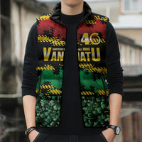 Vanuatu 46th Year Anniversary Sleeveless Puffer Jacket 30 July 1980 Hibiscus Seamless Pattern LT9 - Polynesian Pride