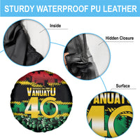 Vanuatu 46th Year Anniversary Spare Tire Cover 30 July 1980 Hibiscus Seamless Pattern LT9 - Polynesian Pride