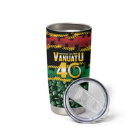 Vanuatu 46th Year Anniversary Tumbler Cup 30 July 1980 Hibiscus Seamless Pattern LT9 - Polynesian Pride