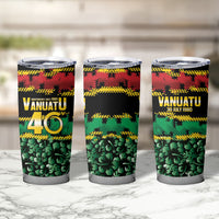Vanuatu 46th Year Anniversary Tumbler Cup 30 July 1980 Hibiscus Seamless Pattern LT9 - Polynesian Pride