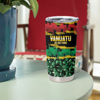 Vanuatu 46th Year Anniversary Tumbler Cup 30 July 1980 Hibiscus Seamless Pattern LT9 - Polynesian Pride