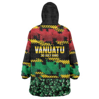 Vanuatu 46th Year Anniversary Wearable Blanket Hoodie 30 July 1980 Hibiscus Seamless Pattern LT9 - Polynesian Pride