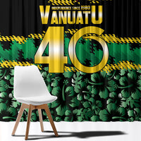 Vanuatu 46th Year Anniversary Window Curtain 30 July 1980 Hibiscus Seamless Pattern LT9 - Polynesian Pride