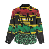 Vanuatu 46th Year Anniversary Women Casual Shirt 30 July 1980 Hibiscus Seamless Pattern LT9 - Polynesian Pride