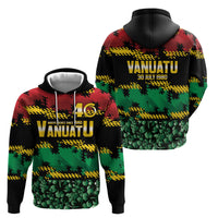 Vanuatu 46th Year Anniversary Zip Hoodie 30 July 1980 Hibiscus Seamless Pattern LT9 - Polynesian Pride