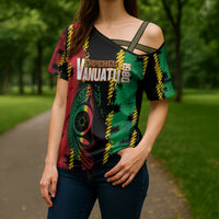 Vanuatu 46th Year Anniversary Cross Shoulder Shirt Tamtam Slit Drums Long God Yumi Stanap LT9 - Polynesian Pride