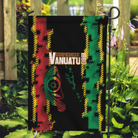 Vanuatu 46th Year Anniversary Garden Flag Tamtam Slit Drums Long God Yumi Stanap LT9 Garden Flag Black - Polynesian Pride