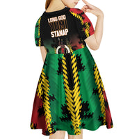 Vanuatu 46th Year Anniversary Kid Short Sleeve Dress Tamtam Slit Drums Long God Yumi Stanap LT9 - Polynesian Pride